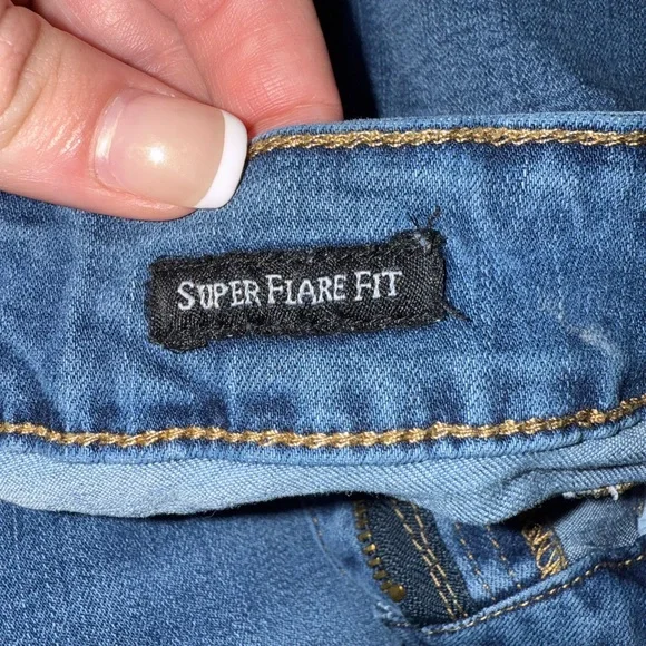 Blue Flared Women's Jeans - Picture 5 of 5